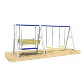 Huitich triple swing set with double bench featuring sturdy construction for outdoor fun